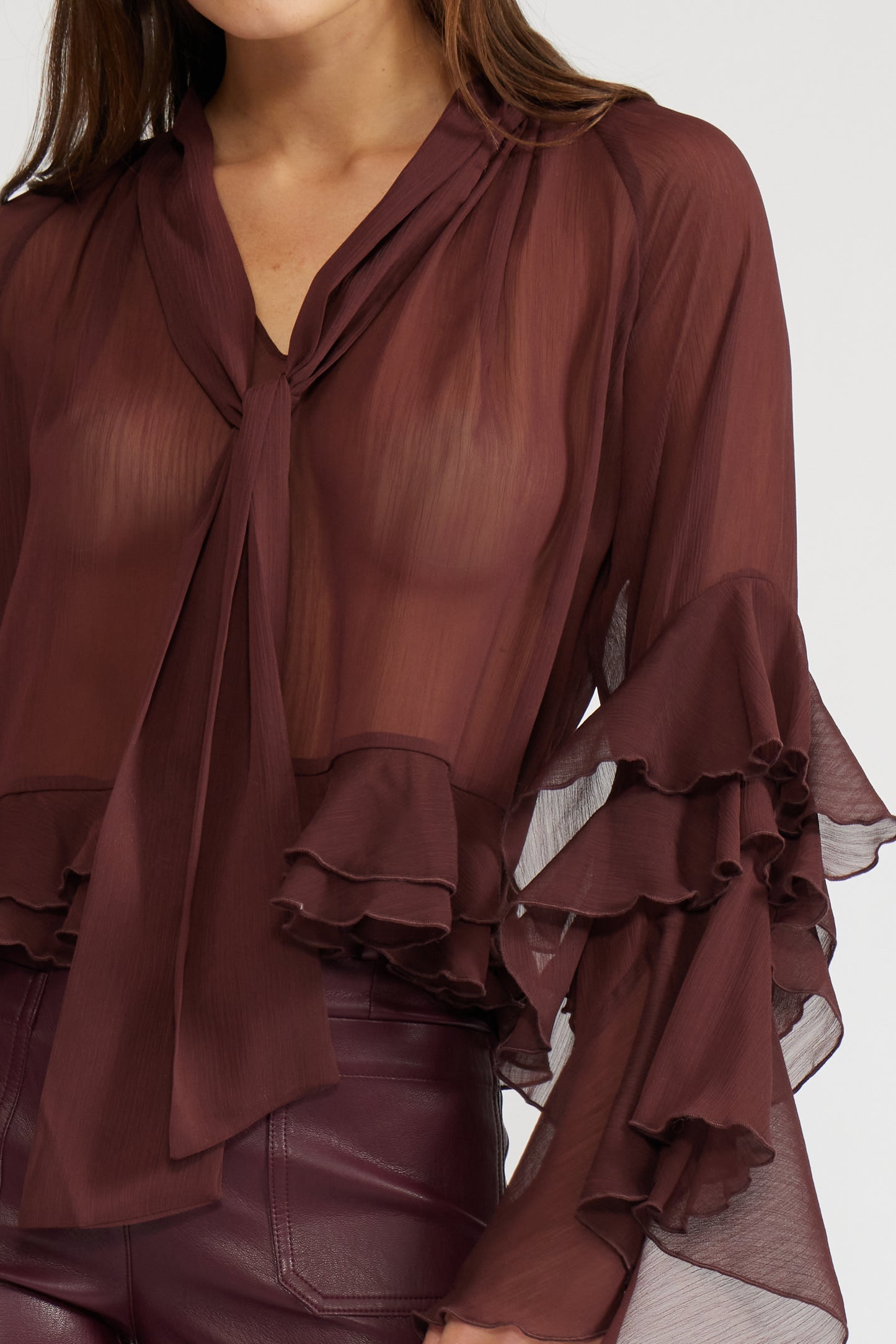Lucy Paris Kyle Long Sleeve Ruffle Top
