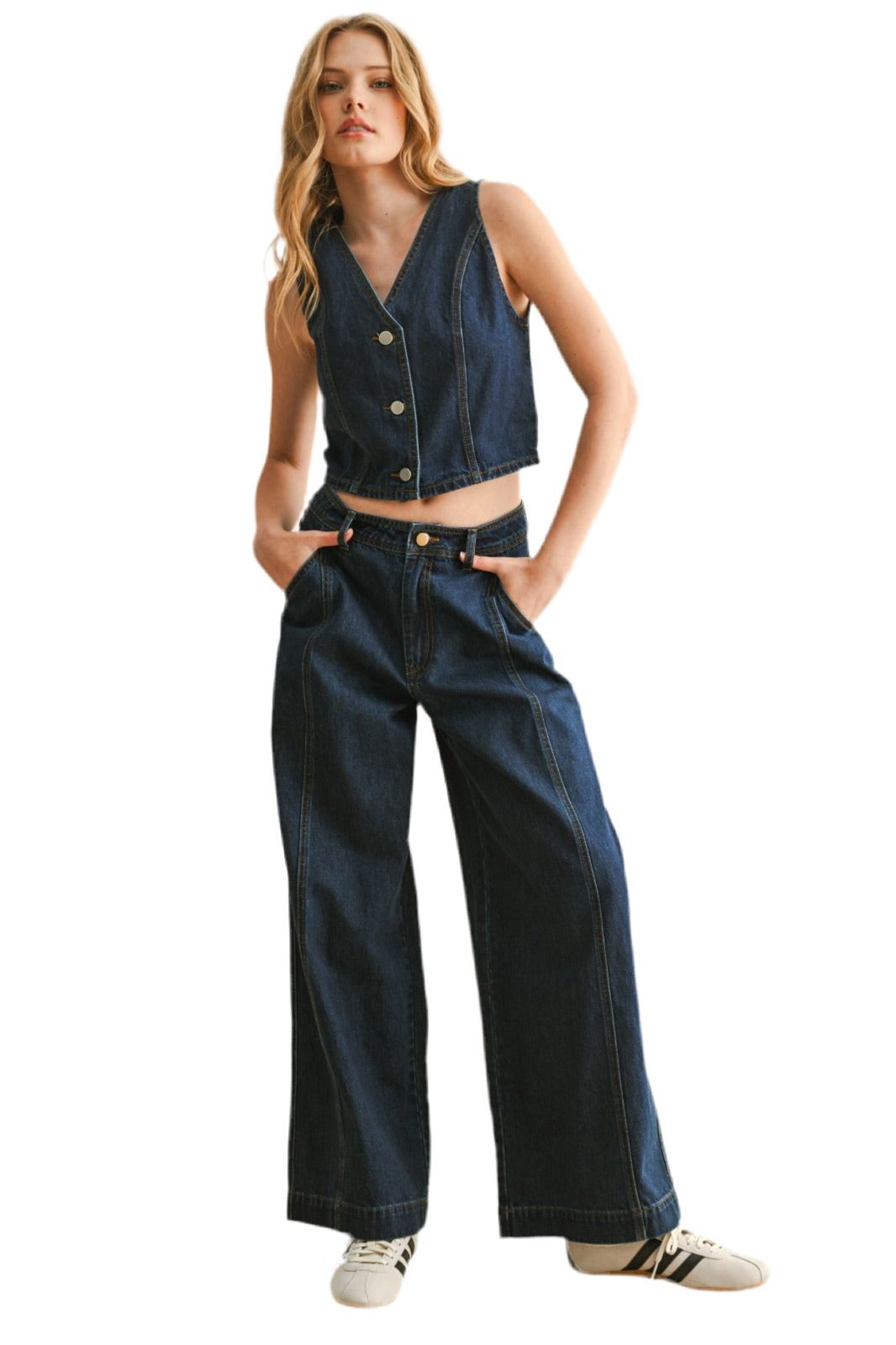 Lenny Dark Denim Vest