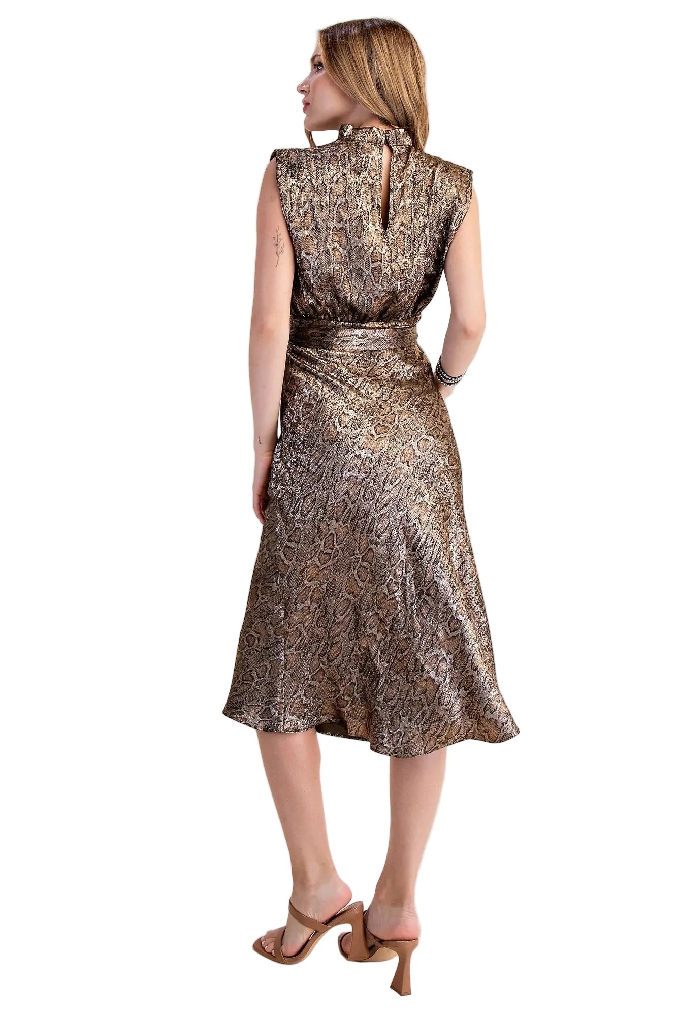 Giselle Mock Sleeveless Midi Dress