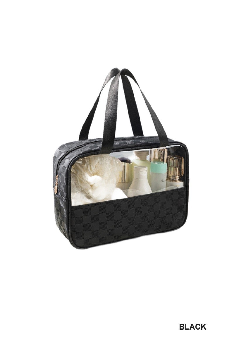 Checkered Travel Clear Bag