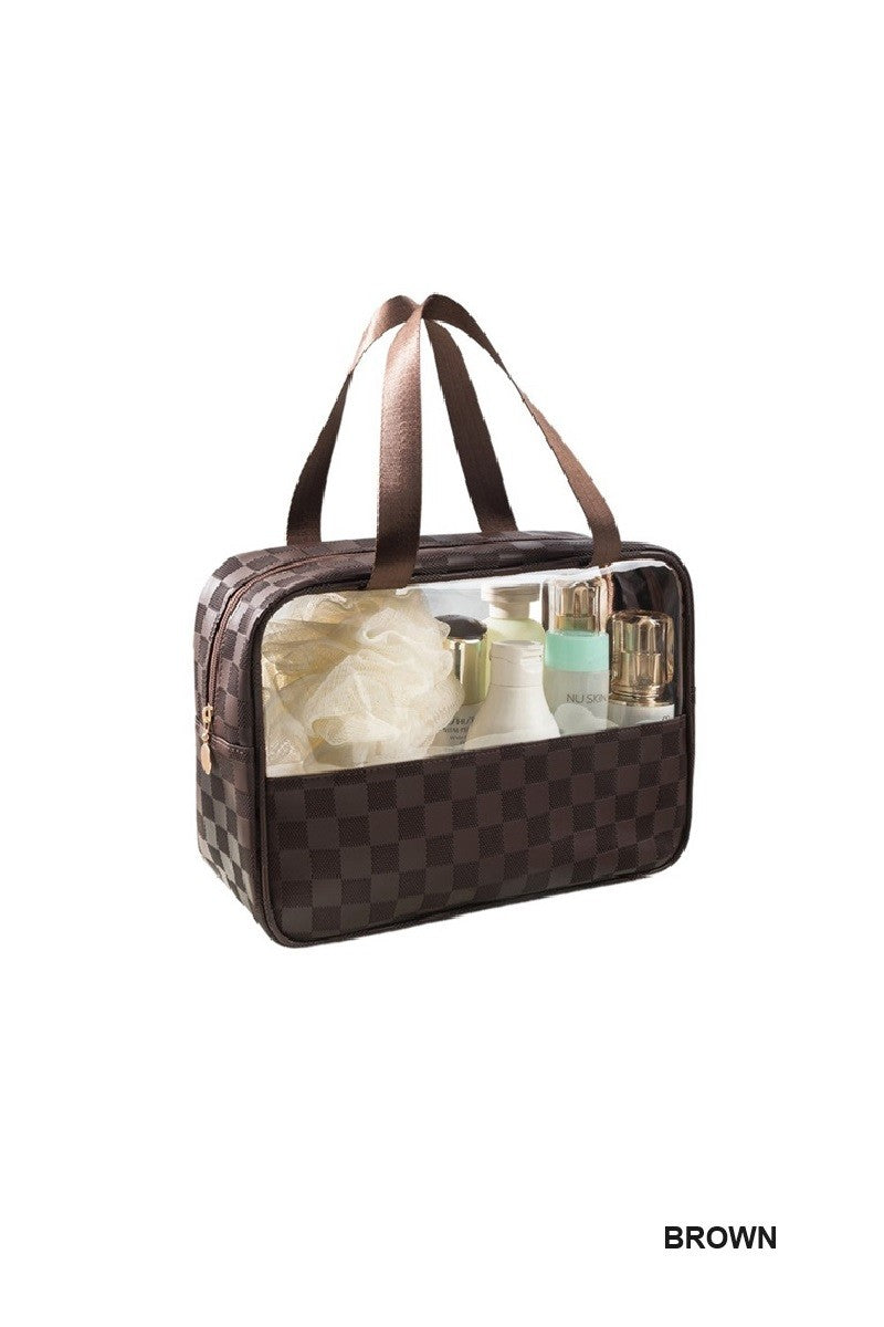 Checkered Travel Clear Bag