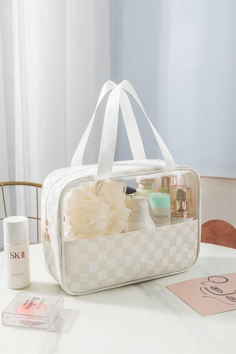 Checkered Travel Clear Bag