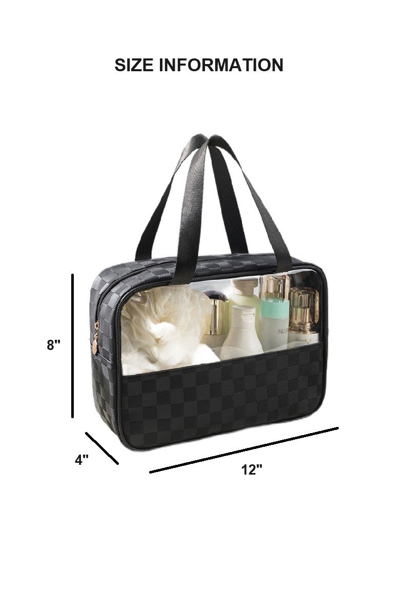 Checkered Travel Clear Bag
