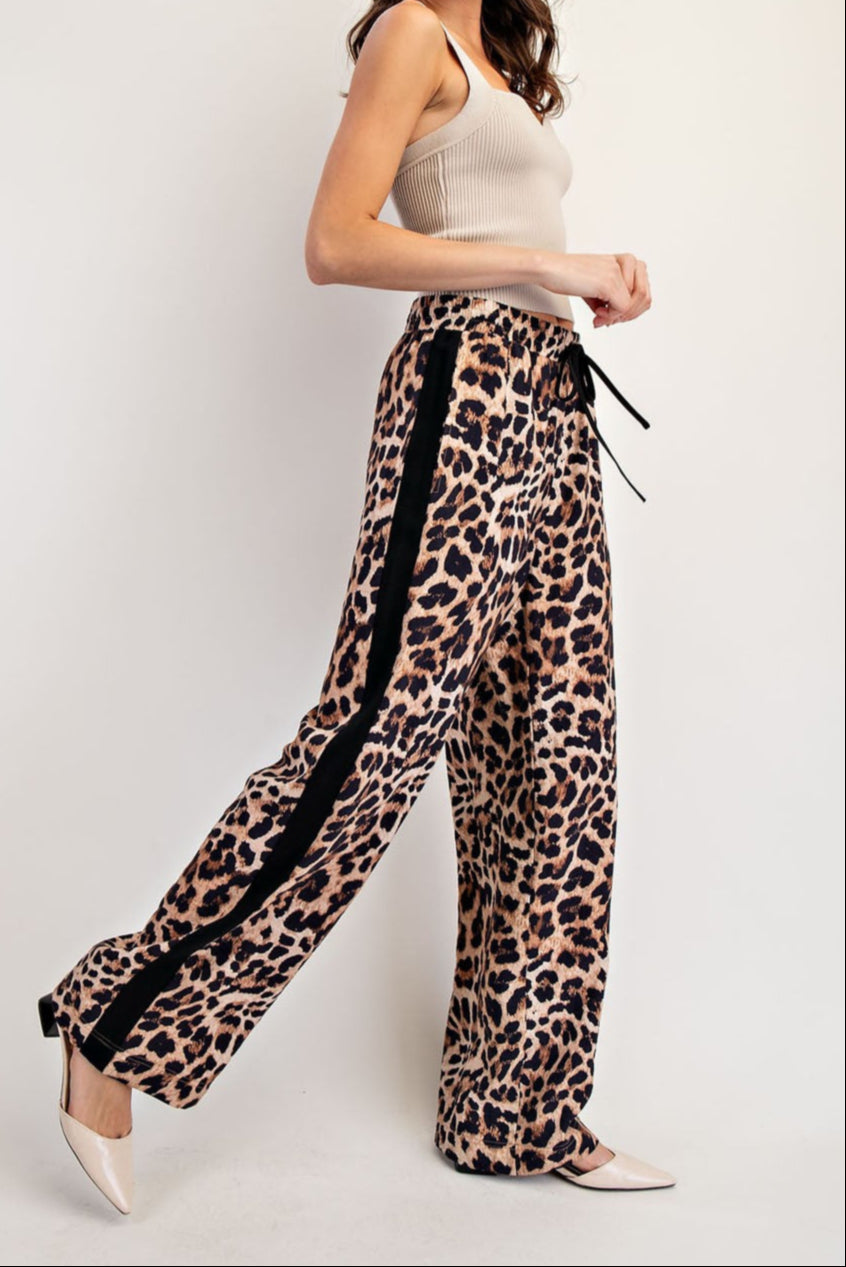 Beth Leopard Side Line Track Pants