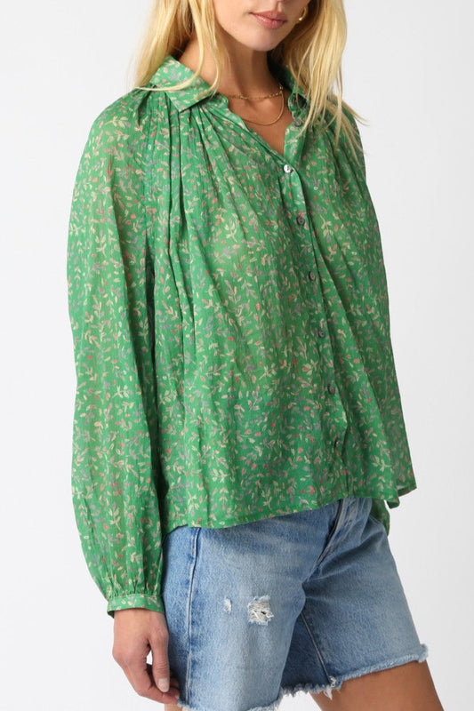 Garbi Long Sleeve Woven Green Shirt