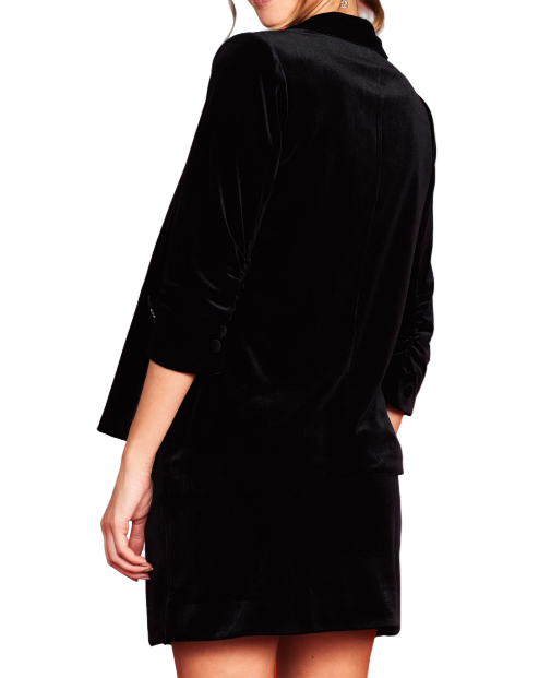 The Perfect Velvet Blazer With Ruched Sleeve