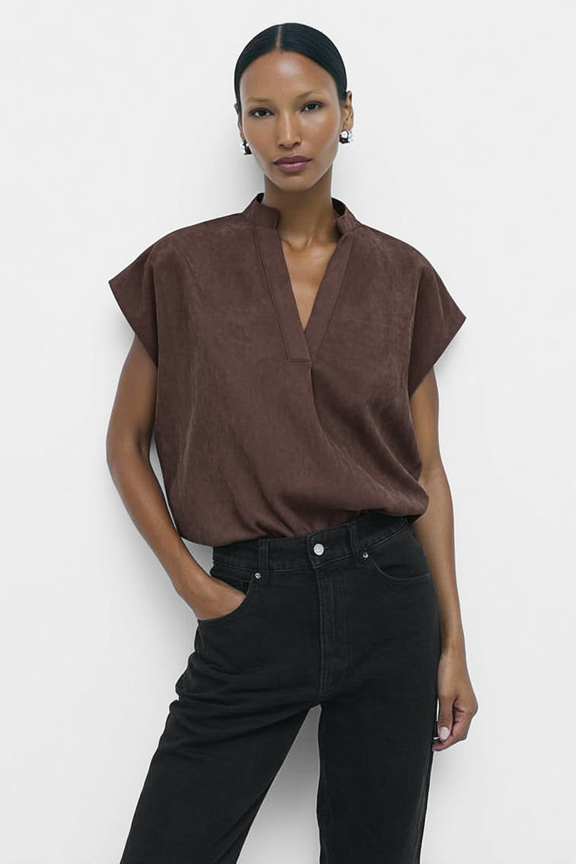 Mila Soft Matte Drop Shoulder Blouse
