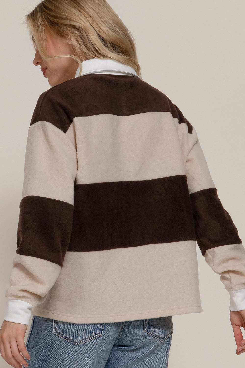 Cozy Stripe Rugby Polo