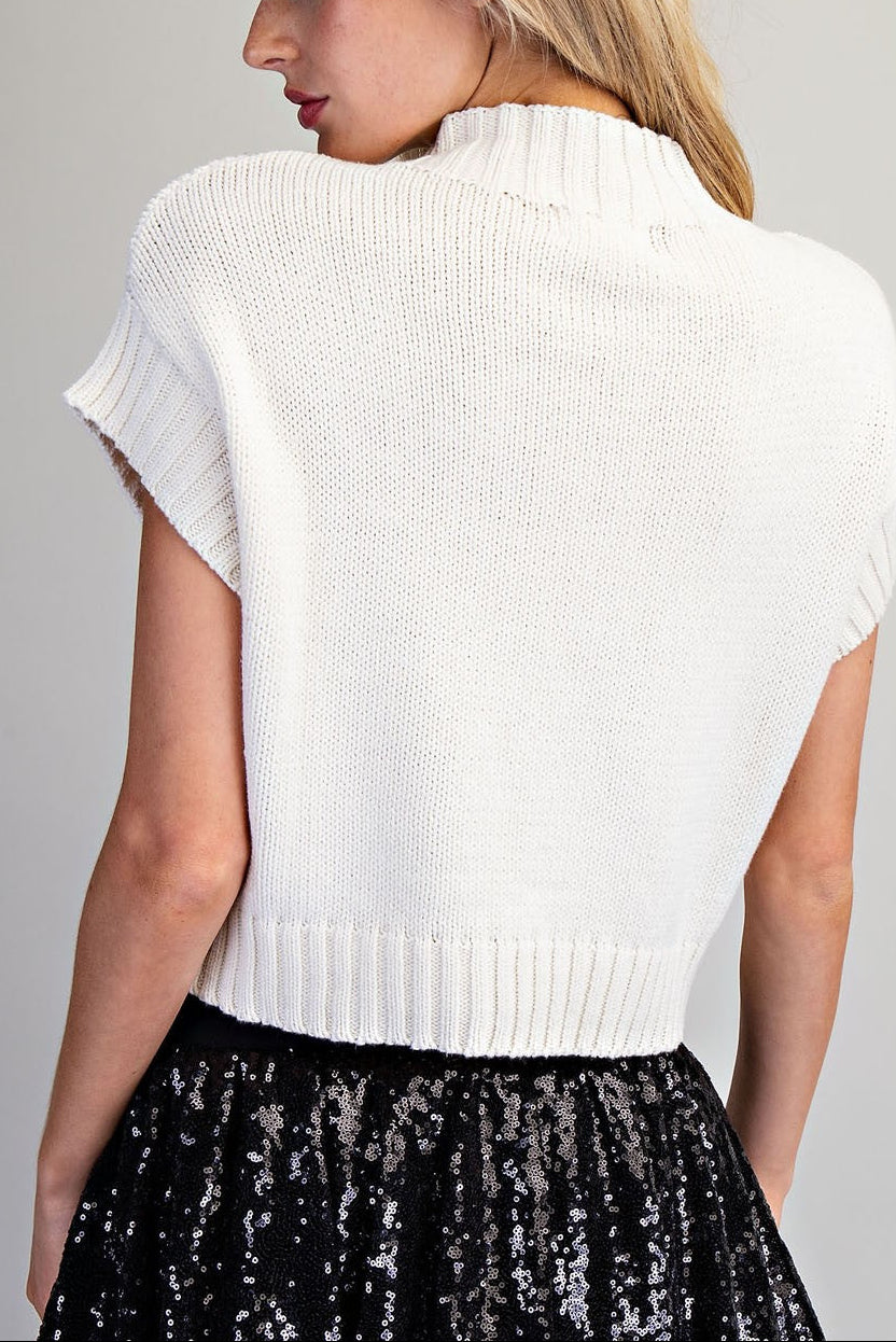 Holly Intarsia Short Sleeve Sweater