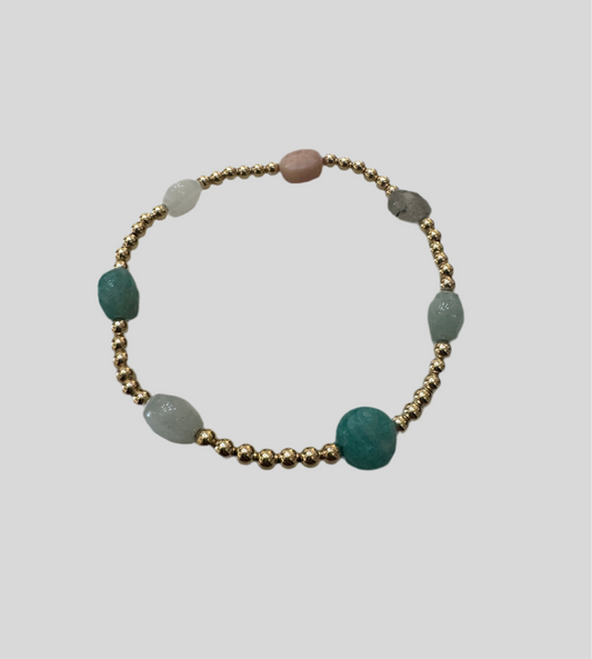 admire gold 3mm bead bracelet - hot mess by enewton