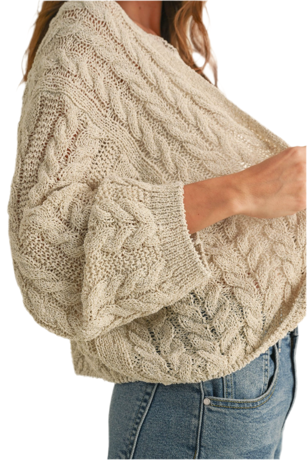 Risa Light Weight Cable Knitted Cardigan