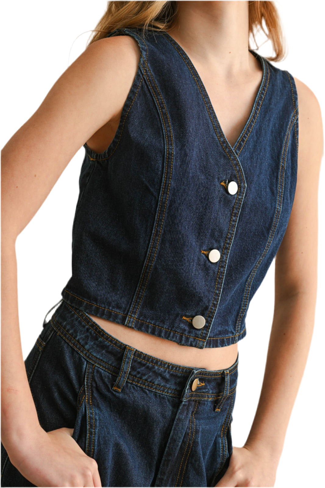 Lenny Dark Denim Vest