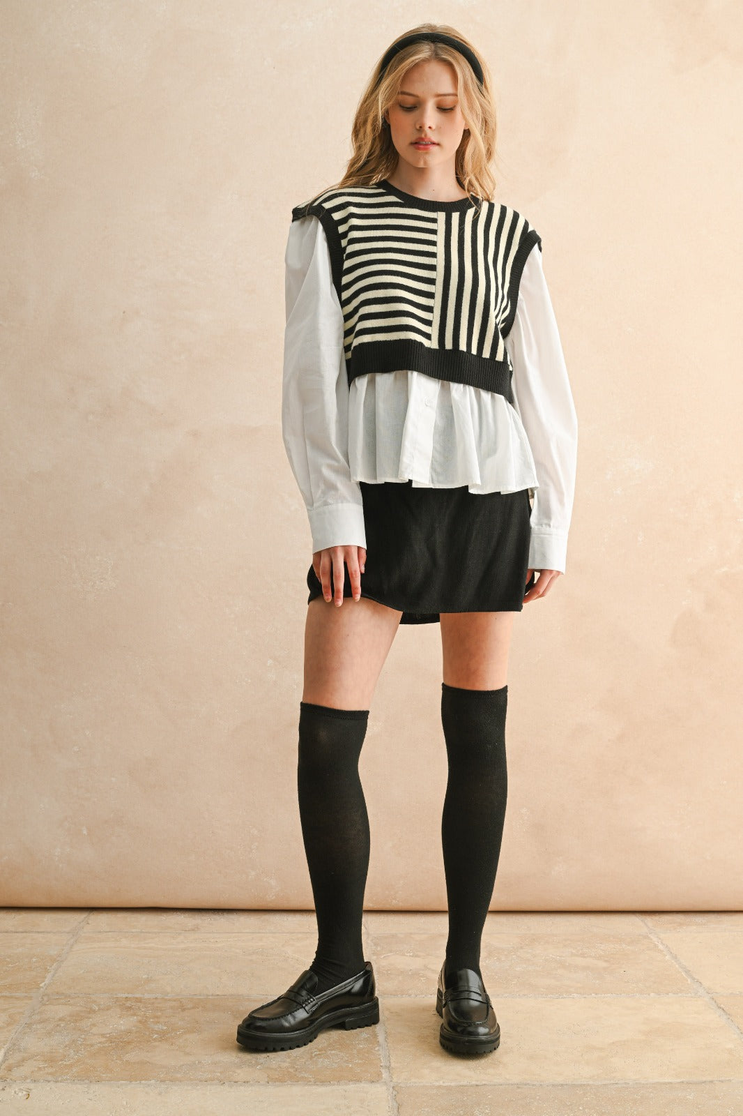 The Colette Stripe Pattern Combo Sweater