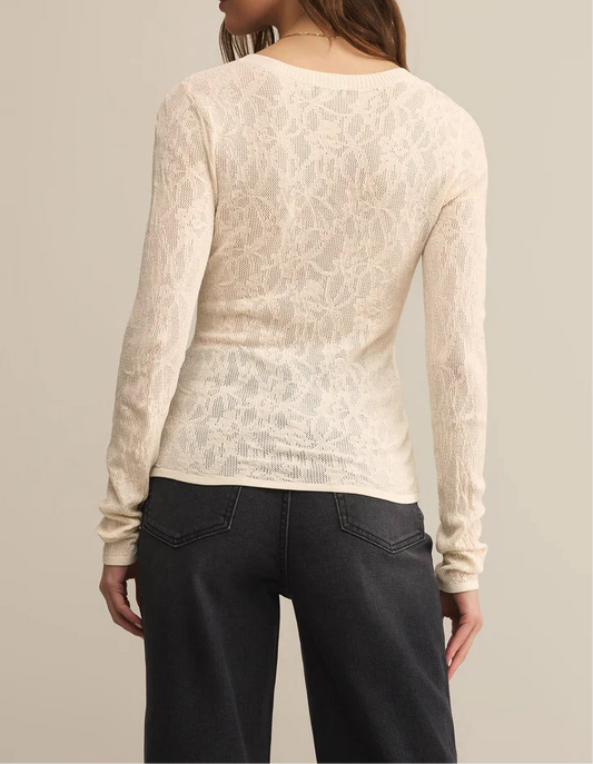 Z Supply Tibi Scoop Mesh Long Sleeve Top