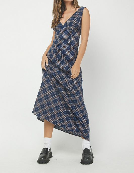 Sable Plaid Maxi Dress