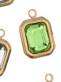 Rectangle Green Gemstone Charm