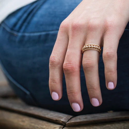 classic gold 3mm bead ring by enewton