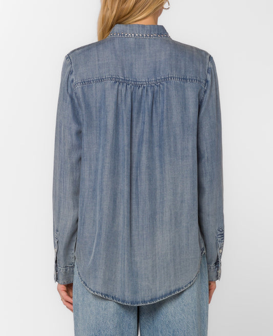 Delaine Long Sleeve Top With Studs By Velvet Heart