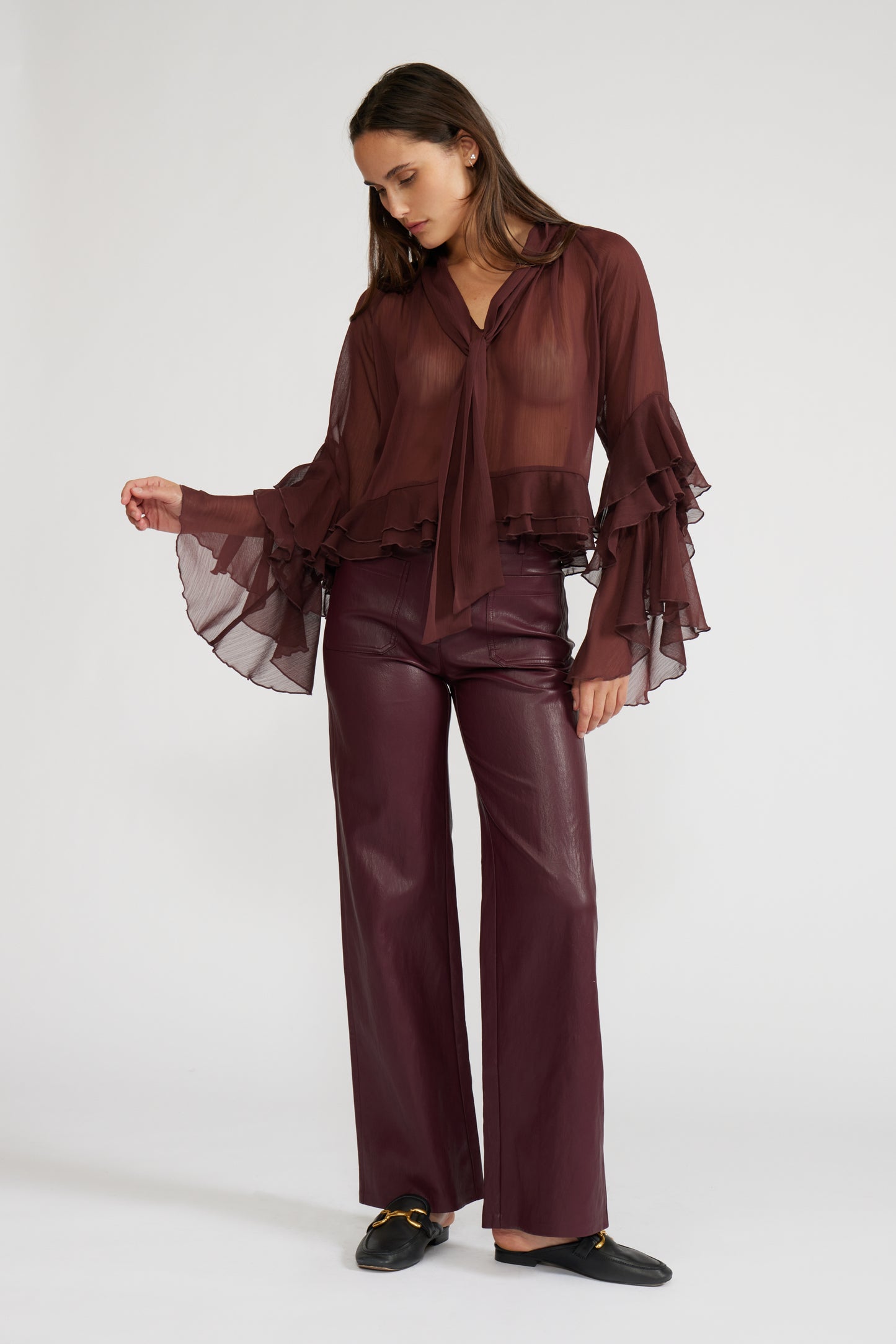 Lucy Paris Kyle Long Sleeve Ruffle Top