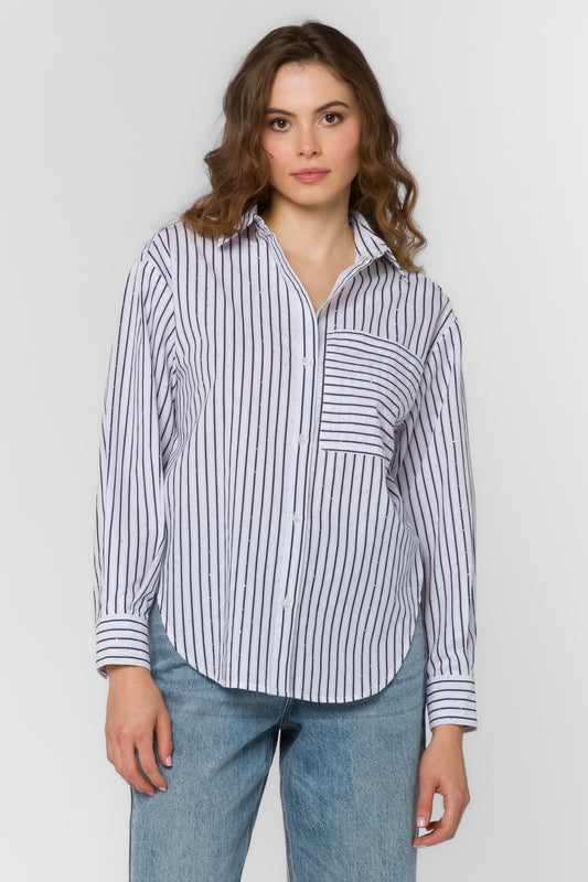 Velvet Heart Gio Long Sleeve Striped Top