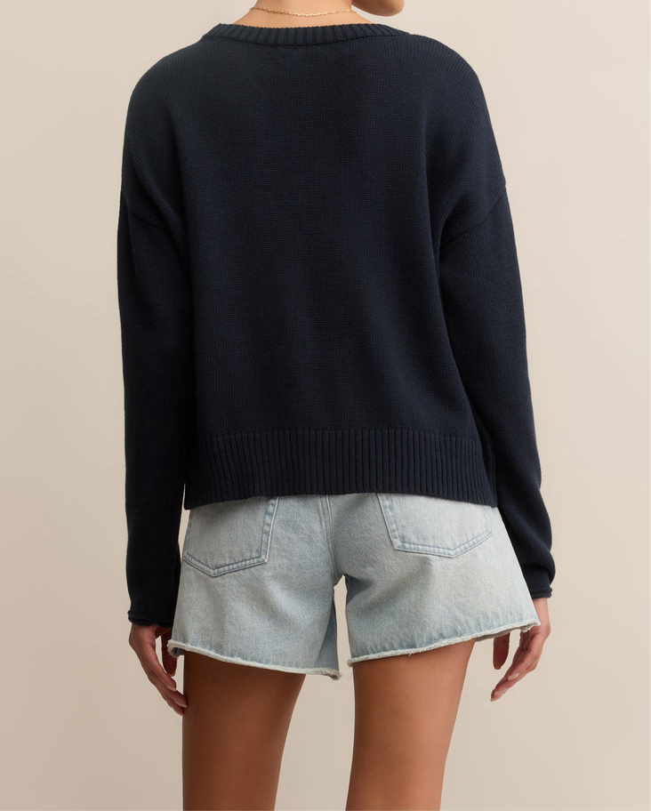 Z Supply Sienna Patriot Sweater Eclipse
