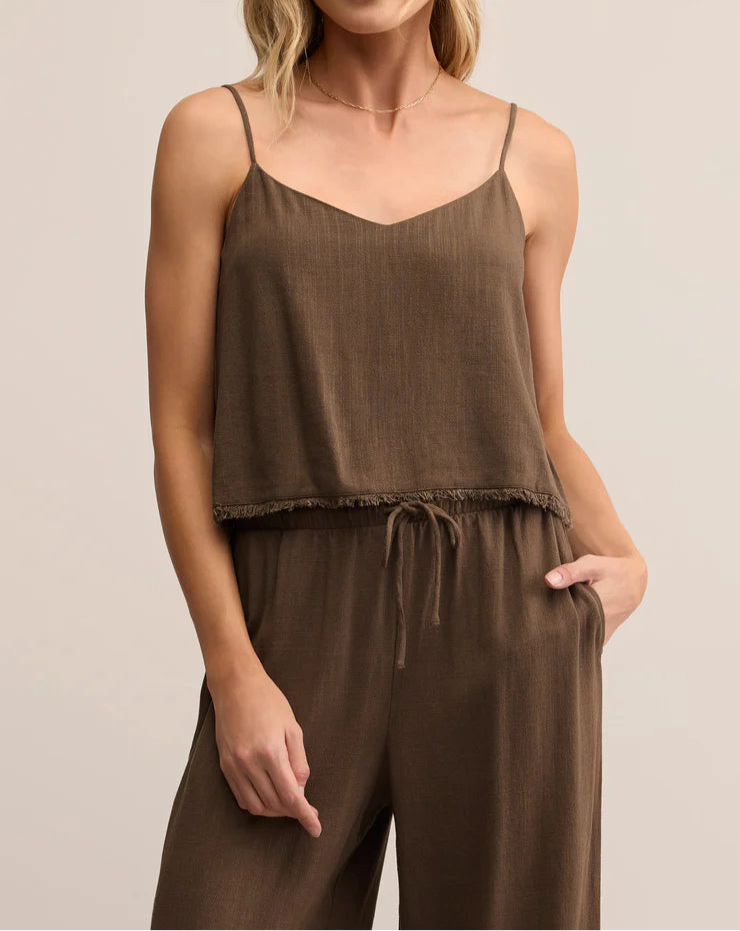 Z Supply Sabel Cropped Linen Tank