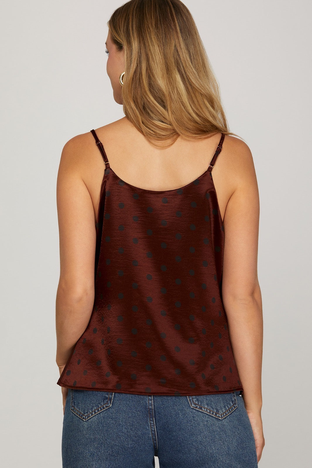 Lottie Polka Dot Satin Cami Top