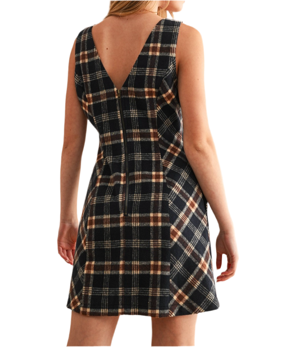Blake Sleeveless Plaid Mini Dress