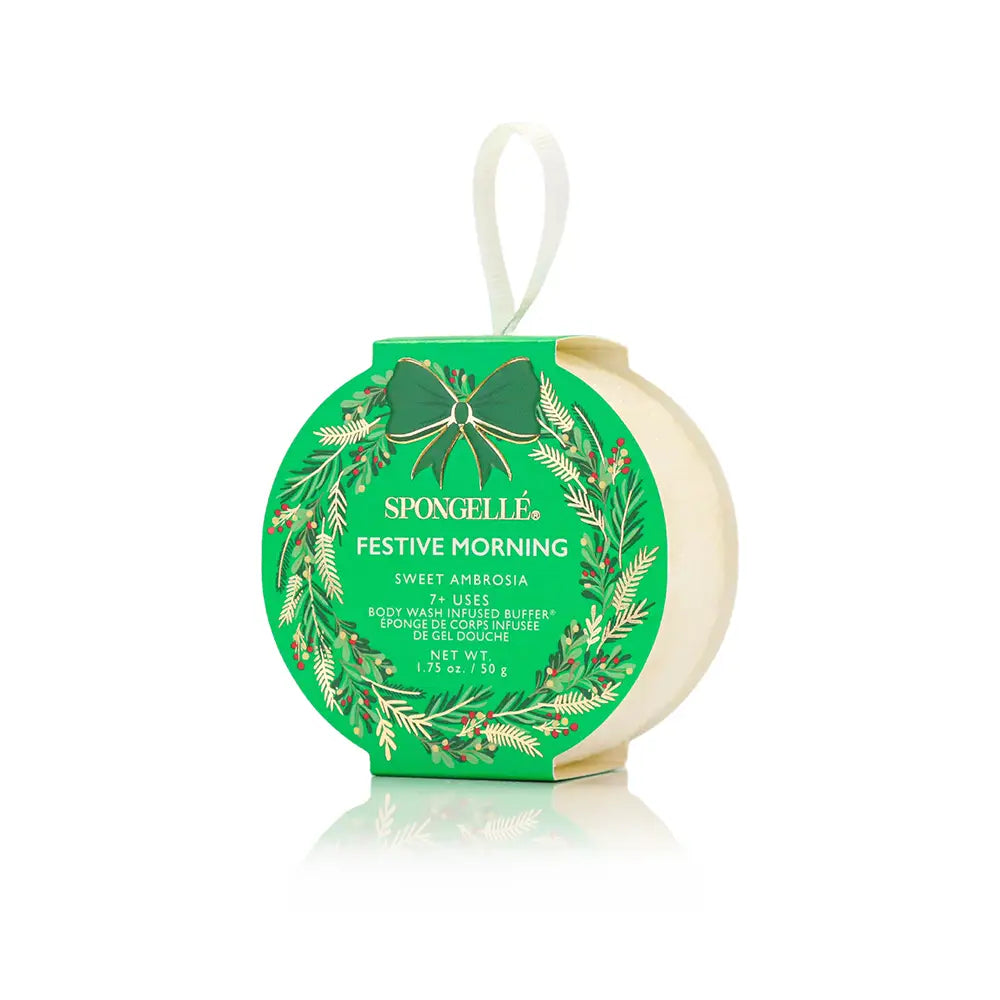 Spongelle Festive Morning - Sweet Ambrosia Holiday Wreath Body Buffer