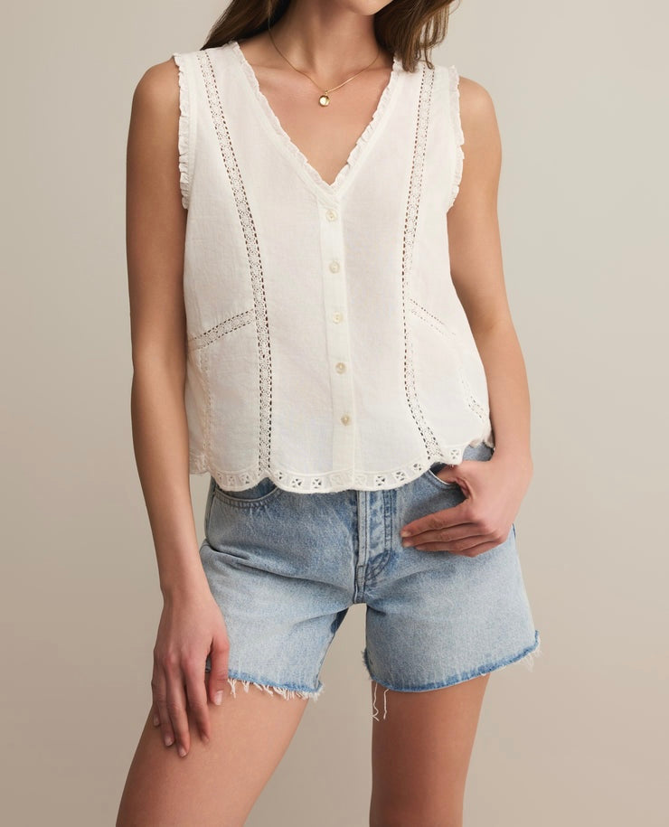 Z Supply Tomi Embroidered Cotton Tank