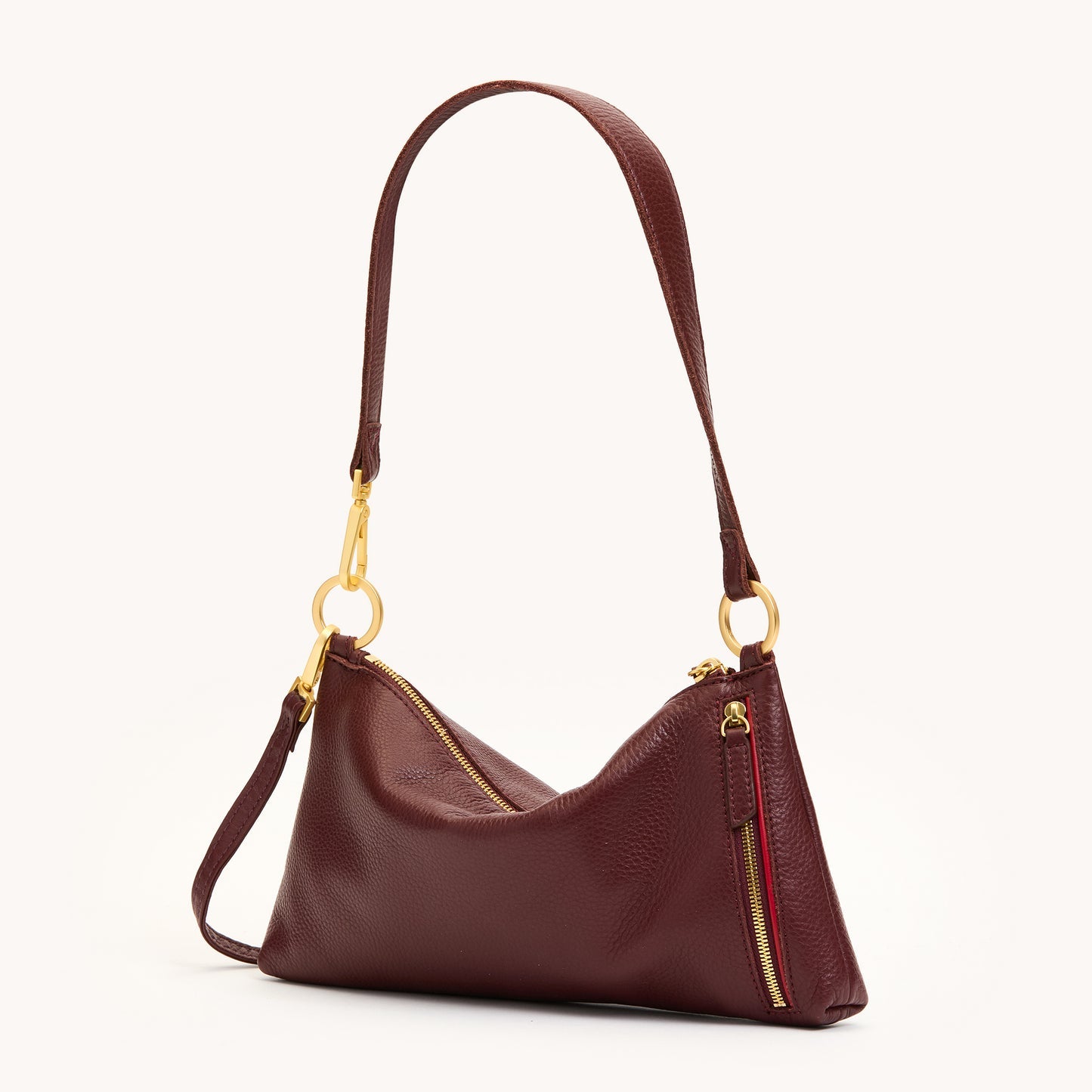 Hammitt| Kyle Leather Shoulder Bag in Cherrywood Pebble