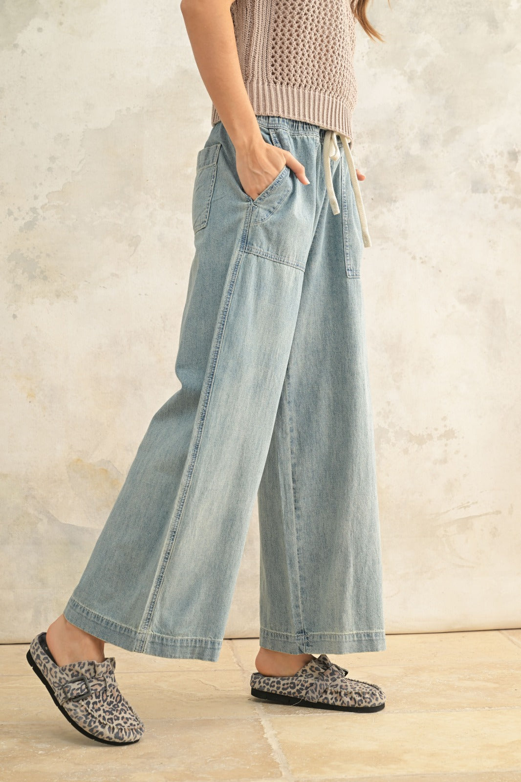Charles Elastic Band Denim Pants