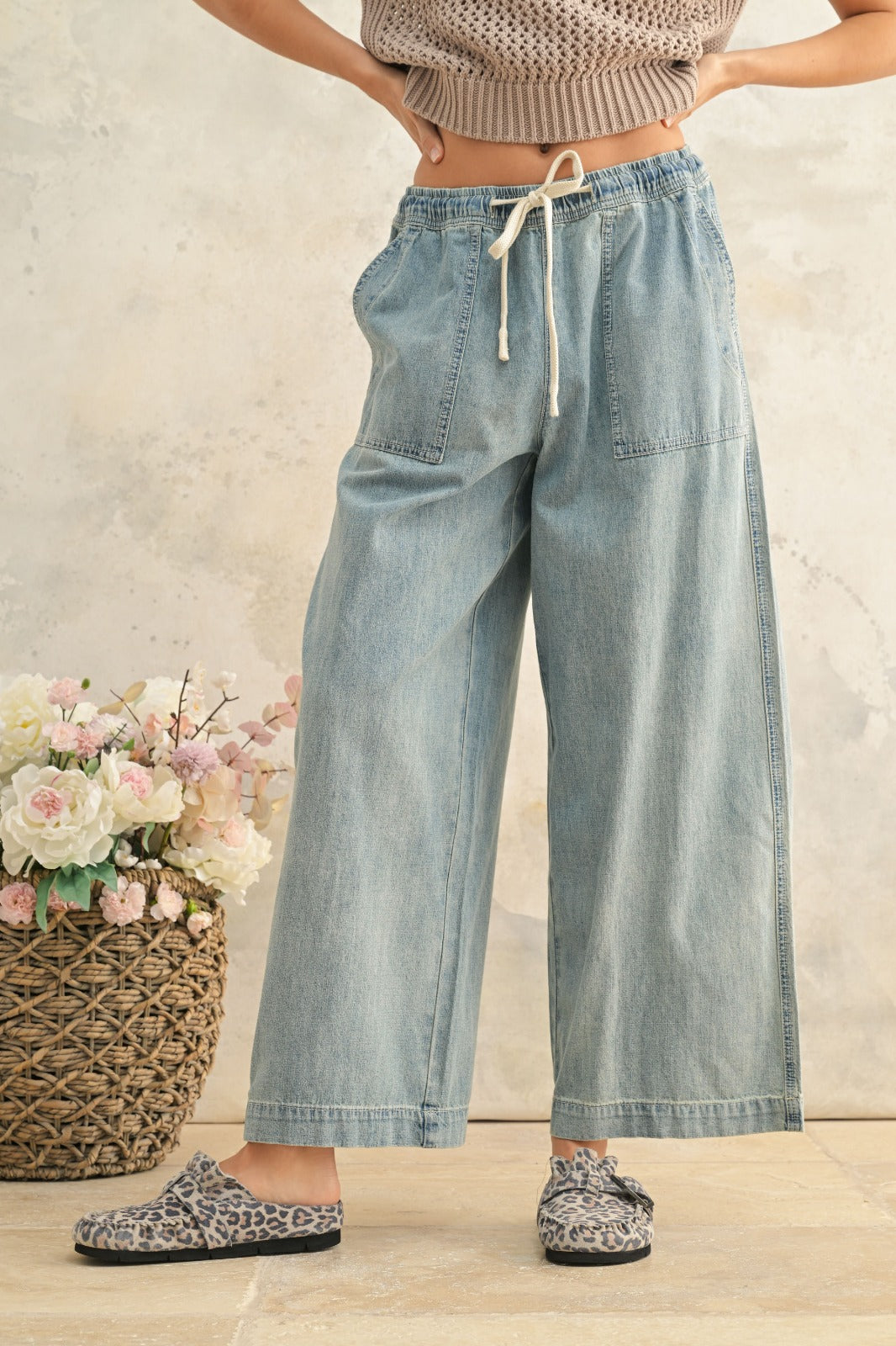 Charles Elastic Band Denim Pants