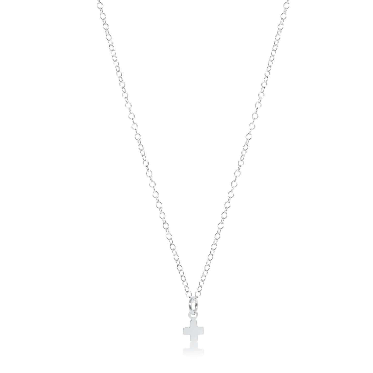 16" necklace sterling - signature cross small sterling charm by enewton