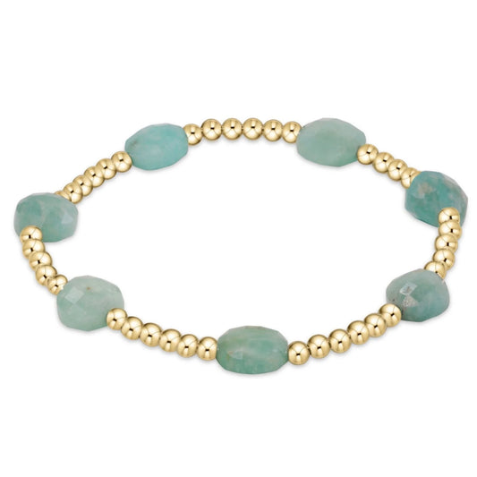 Admire gold 3mm bead bracelet- amazonite by enewton