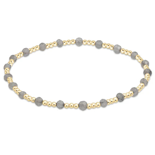 gemstone gold sincerity pattern 3mm bead bracelet - labradorite by enewton