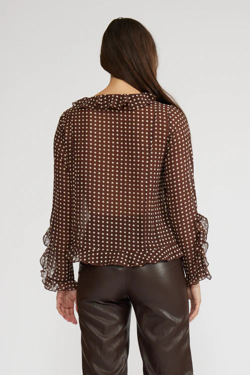 Lucy Paris Liza Long Sleeve Ruffle Top