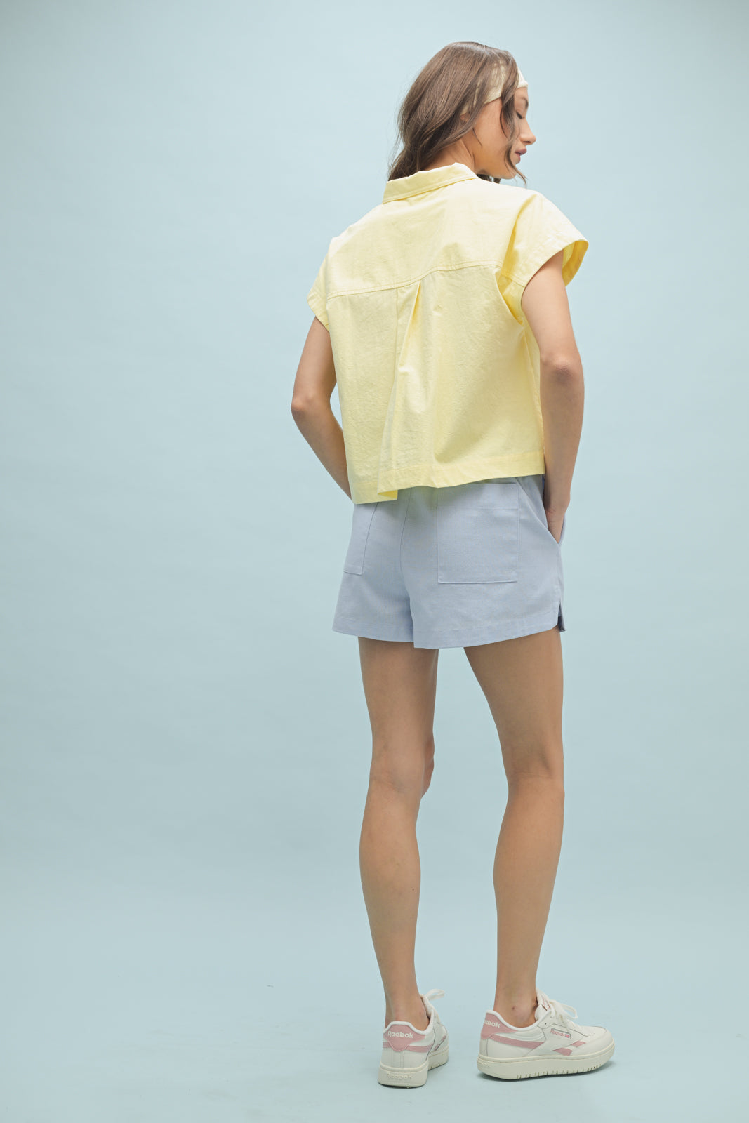 Taffy Short Sleeve Button Up Top
