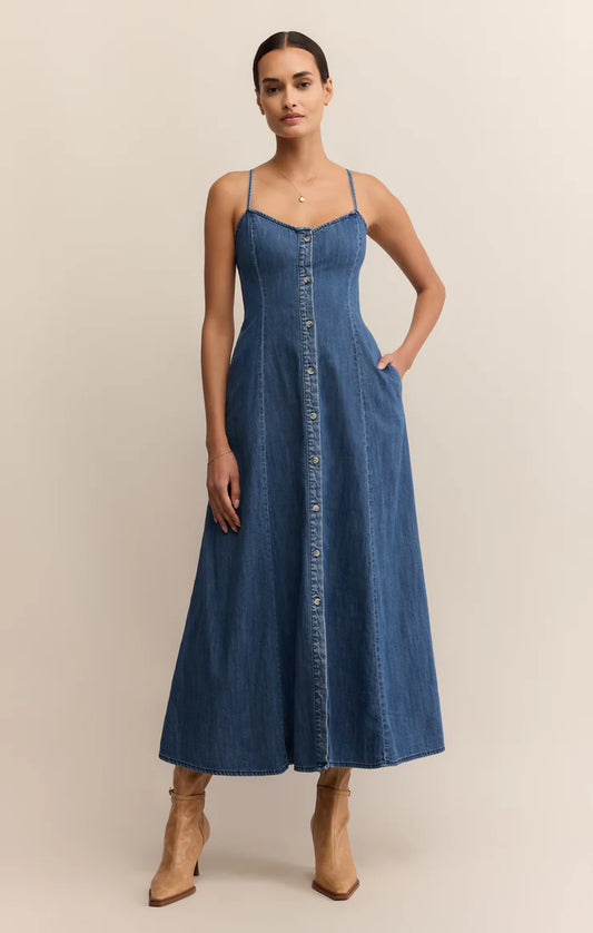 Z Supply Angel Eyes Denim Midi Dress