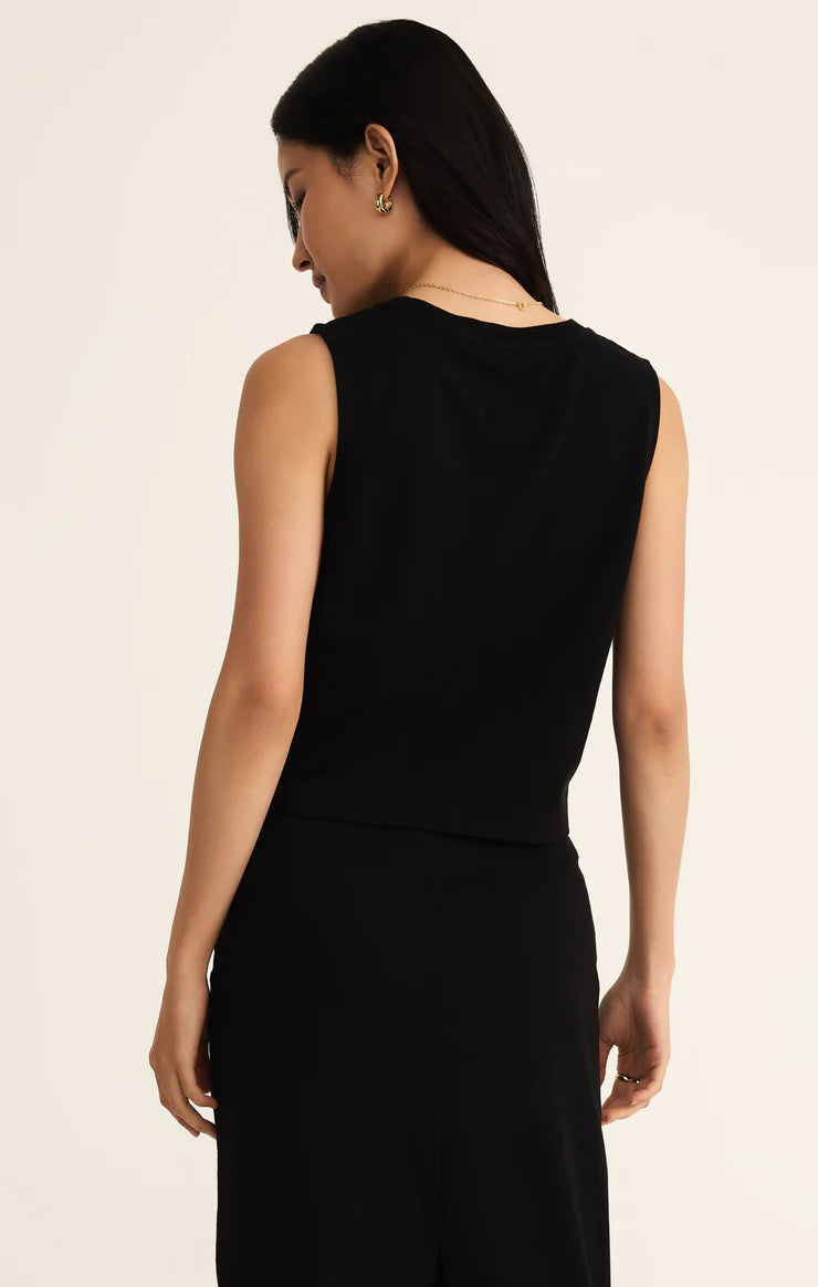 Sloane Cotton Jersey Tank - True Black
