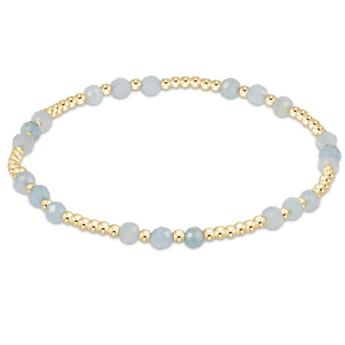 gemstone gold joy pattern 3mm bead bracelet - aquamarine by enewton