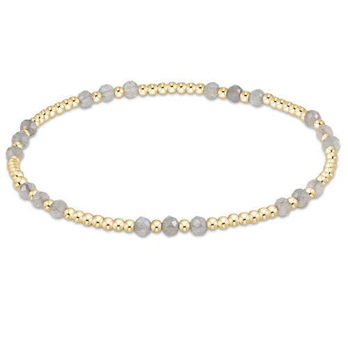 gemstone gold joy pattern 3mm bead bracelet - labradorite by enewton