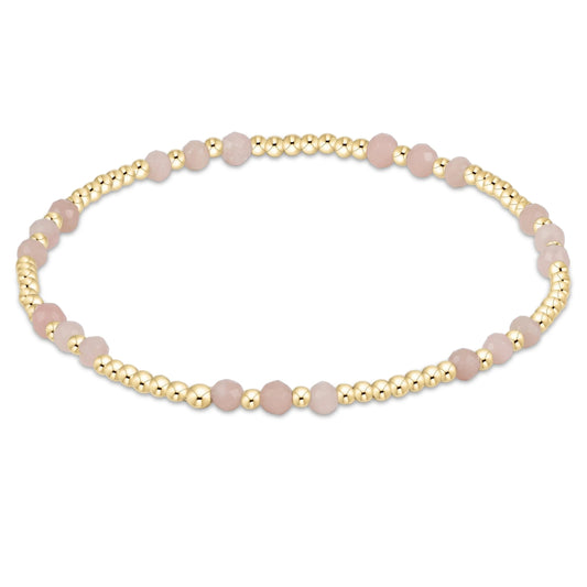 gemstone gold joy pattern 3mm bead bracelet - pink opal by enewton