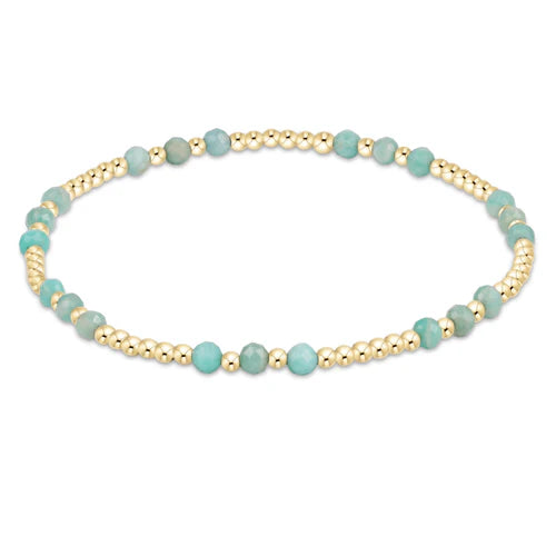 gemstone gold joy pattern 3mm bead bracelet - amazonite by enewton