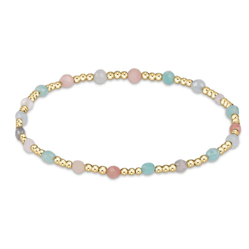 gemstone gold sincerity pattern 3mm bead bracelet - hot mess by enewton