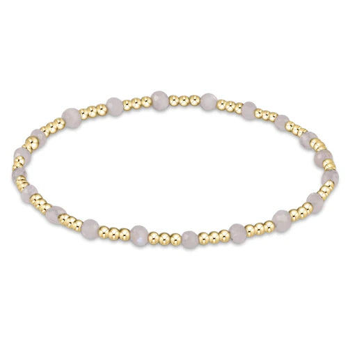 gemstone gold sincerity pattern 3mm bead bracelet - moonstone by enewton