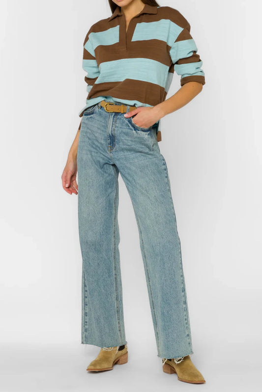 Velvet Heart Sailor Blue Rugby Stripe Top