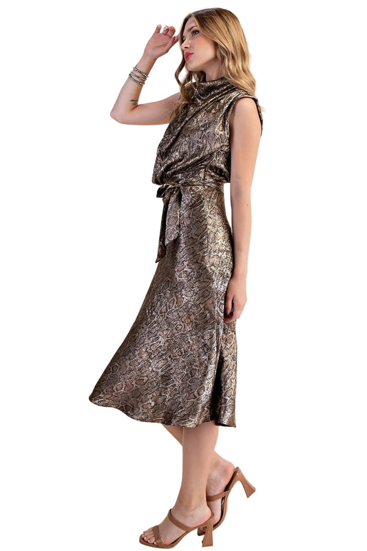 Giselle Mock Sleeveless Midi Dress