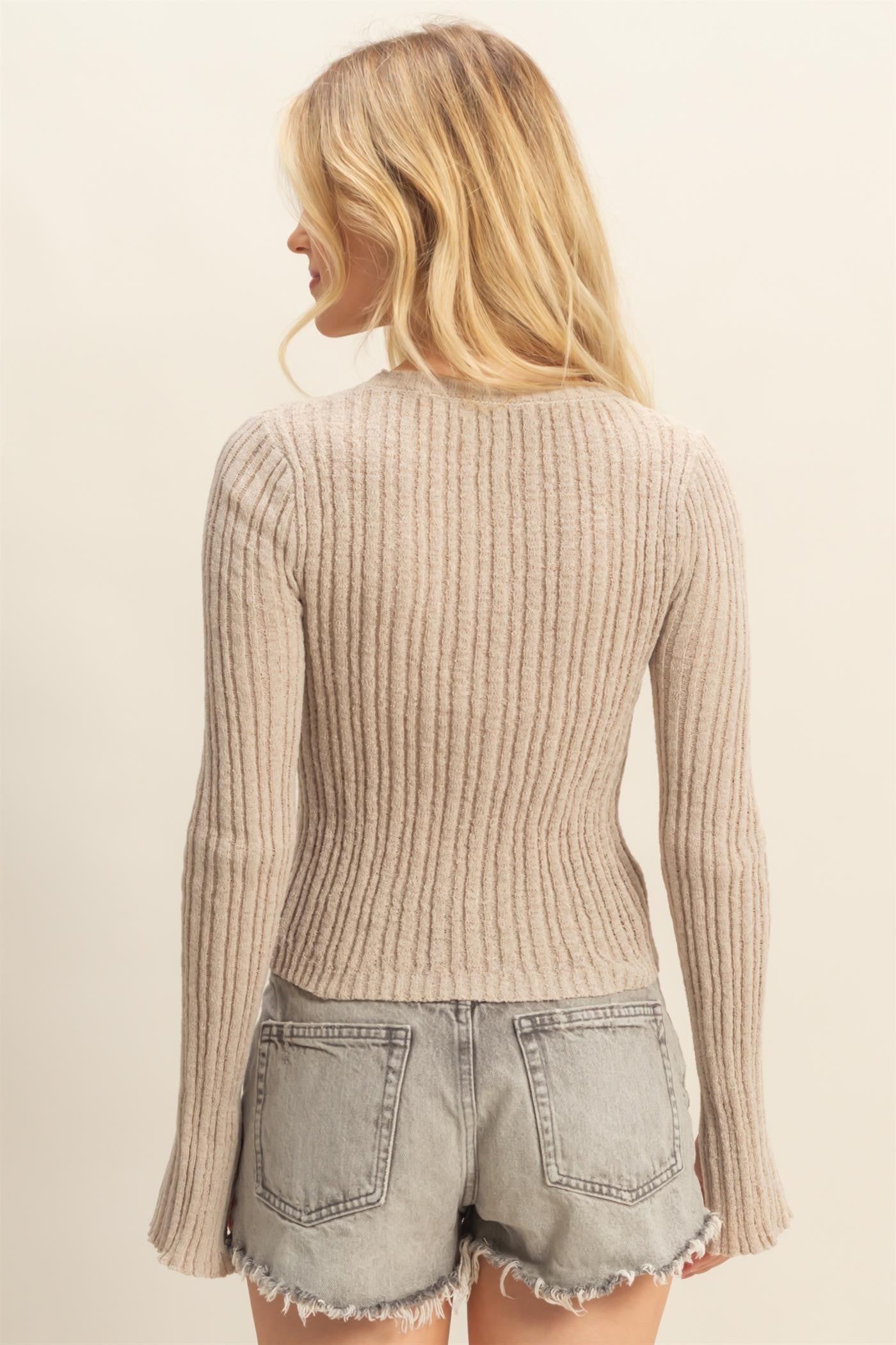 Rosewood Versatile Ribbed Knit Sweater