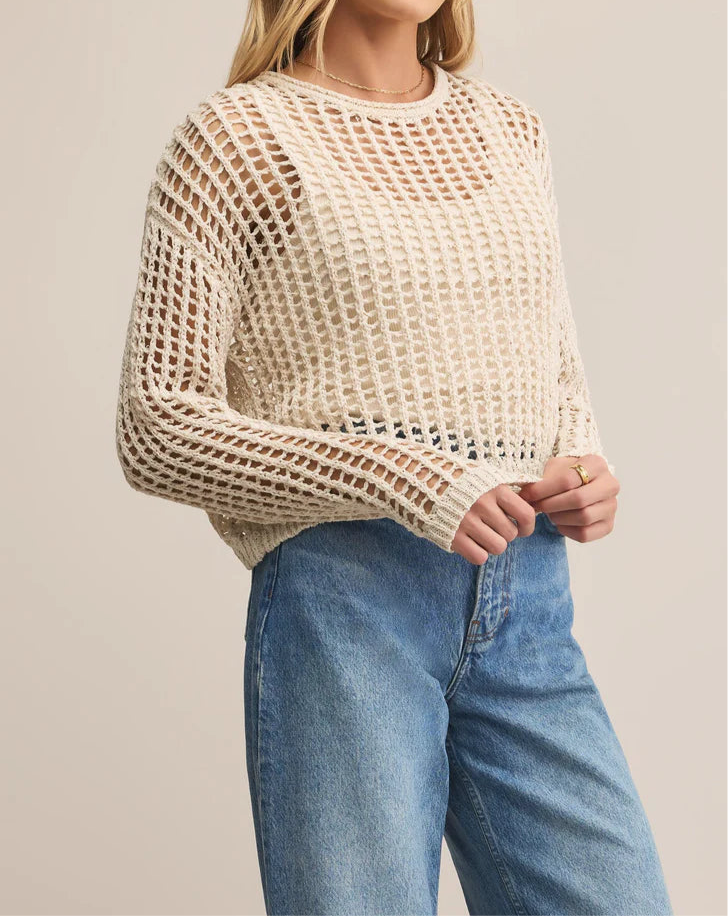 Z Supply Felix Cropped Crochet Sweater